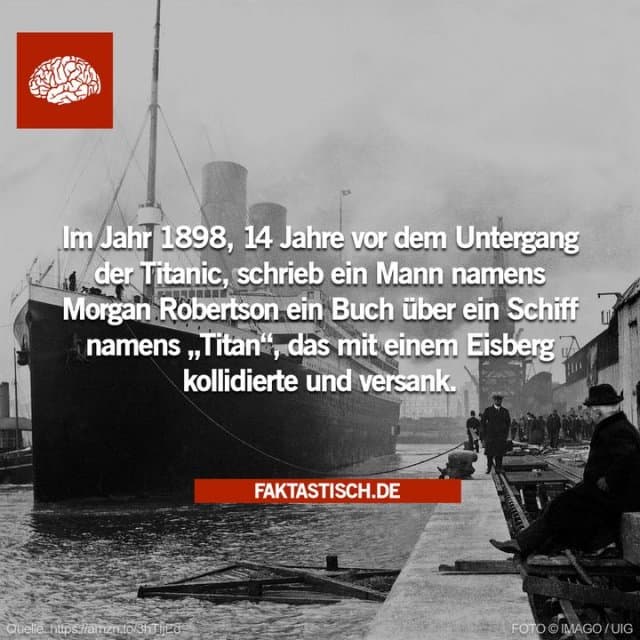 Die RMS Titanic war ein britisches Passagierschiff, das am frühen Morgen des 15. April 1912 im Nordatlantik sank, nachdem es auf seiner Jungfernfahrt von Southampton nach New York City mit einem Eisberg kollidiert war 😔 - Inspiration, Zitate & Sprüche | MadeMyDay | Jetzt entdecken & teilen Die RMS Titanic war ein britisches Passagierschiff, das am frühen Morgen des 15. April 1912 im Nordatlantik sank, nachdem es auf seiner Jungfernfahrt von Southampton nach New York City mit einem Eisberg kollidiert war 😔 - Inspirierendes Zitat mit Bild