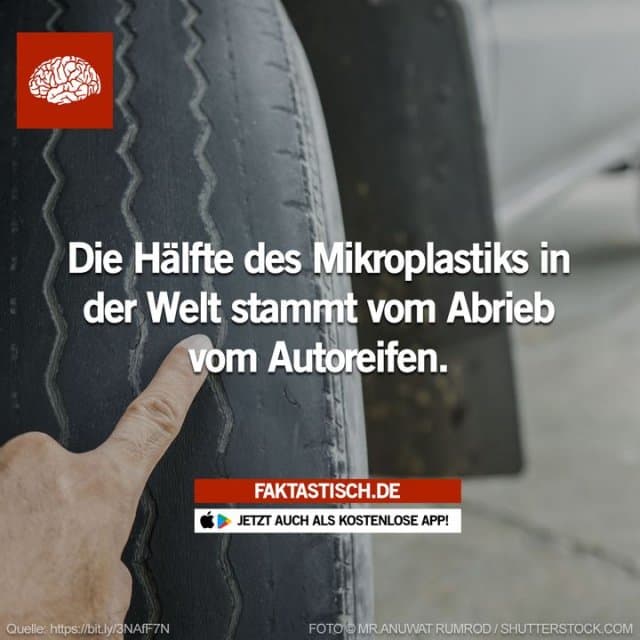 Laut einer Studie werden allein in Deutschland über ausgebrachten Klärschlamm jährlich zwischen 1400 und 2800 Tonnen Reifenabrieb auf landwirtschaftliche Flächen aufgebracht 😳 📲 Mehr Fakten gibt es in unserer kostenlosen App (Download im App Store oder Play Store) - Inspiration, Zitate & Sprüche | MadeMyDay | Jetzt entdecken & teilen Laut einer Studie werden allein in Deutschland über ausgebrachten Klärschlamm jährlich zwischen 1400 und 2800 Tonnen Reifenabrieb auf landwirtschaftliche Flächen aufgebracht 😳 📲 Mehr Fakten gibt es in unserer kostenlosen App (Download im App Store oder Play Store) - Inspirierendes Zitat mit Bild