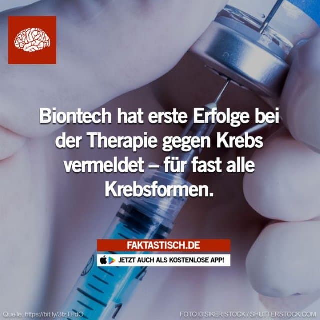 Bei der neuartigen Krebstherapie handelt es sich um eine Kombination aus sogenannten CAR-T-Zellen und einem mRNA-Impfstoff 💉 📲 Mehr Fakten gibt es in unserer kostenlosen App (Download im App Store oder Play Store) - Inspiration, Zitate & Sprüche | MadeMyDay | Jetzt entdecken & teilen Bei der neuartigen Krebstherapie handelt es sich um eine Kombination aus sogenannten CAR-T-Zellen und einem mRNA-Impfstoff 💉 📲 Mehr Fakten gibt es in unserer kostenlosen App (Download im App Store oder Play Store) - Inspirierendes Zitat mit Bild
