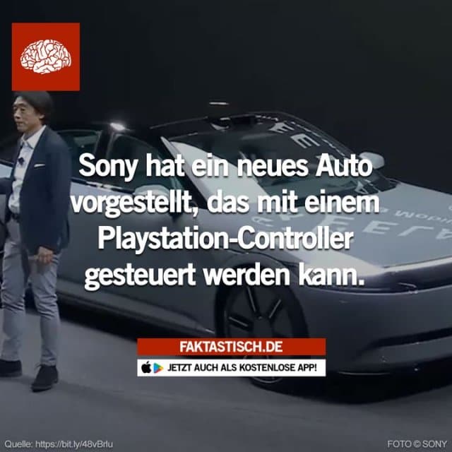 Während Sonys CES 2024-Pressekonferenz zeigte der japanische Tech-Gigant die Möglichkeit, mit einem PS5-Controller ein Auto zu fahren 🤔 📲 Mehr Fakten gibt es in unserer kostenlosen App (Download im App Store oder Play Store) - Inspiration, Zitate & Sprüche | MadeMyDay | Jetzt entdecken & teilen Während Sonys CES 2024-Pressekonferenz zeigte der japanische Tech-Gigant die Möglichkeit, mit einem PS5-Controller ein Auto zu fahren 🤔 📲 Mehr Fakten gibt es in unserer kostenlosen App (Download im App Store oder Play Store) - Inspirierendes Zitat mit Bild