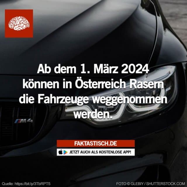 Sobald man innerorts über 80 km/h oder außerorts 90 km/h zu schnell fährt, kann das Auto beschlagnahmt und versteigert werden 👮 📲 Mehr Fakten gibt es in unserer kostenlosen App (Download im App Store oder Play Store) - Inspiration, Zitate & Sprüche | MadeMyDay | Jetzt entdecken & teilen Sobald man innerorts über 80 km/h oder außerorts 90 km/h zu schnell fährt, kann das Auto beschlagnahmt und versteigert werden 👮 📲 Mehr Fakten gibt es in unserer kostenlosen App (Download im App Store oder Play Store) - Inspirierendes Zitat mit Bild