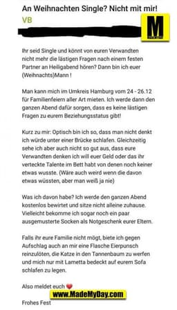 An Weihnachten Single? Nicht mit mir!
