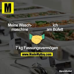 Meine Wasch-
maschine
Ich am Büfett
🤝
7 kg Fassungsvermögen