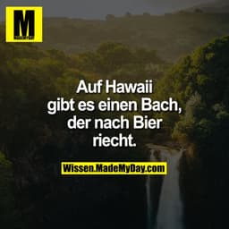 Auf Hawaii gibt es einen Bach, der nach Bier riecht.