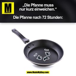 „Die Pfanne muss
nur kurz einweichen.“
Die Pfanne nach 72 Stunden:
(BILD)