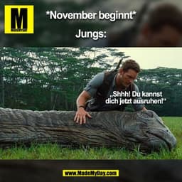 *November beginnt*
Jungs:
Shhh! Du kannst dich
jetzt ausruhen!
(BILD)