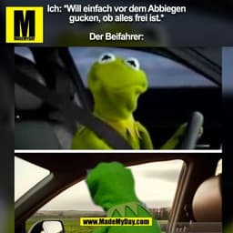 Ich: *Will einfach vor dem Abbiegen
gucken, ob alles frei ist.*
Der Beifahrer:
(BILD)