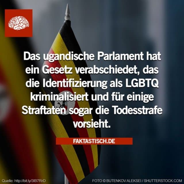 Uganda hat einige der schärfsten Anti-Homosexuellen-Gesetze der Welt verabschiedet, die einige Verbrechen mit dem Tod bestrafen und Menschen, die sich als LGBTQ+ identifizieren, mit bis zu 20 Jahren Gefängnis verurteilen 🤔 - Inspiration, Zitate & Sprüche | MadeMyDay | Jetzt entdecken & teilen Uganda hat einige der schärfsten Anti-Homosexuellen-Gesetze der Welt verabschiedet, die einige Verbrechen mit dem Tod bestrafen und Menschen, die sich als LGBTQ+ identifizieren, mit bis zu 20 Jahren Gefängnis verurteilen 🤔 - Inspirierendes Zitat mit Bild