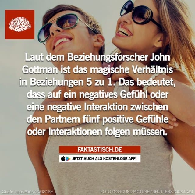 Um den Unterschied zwischen glücklichen und unglücklichen Paaren zu verstehen, begannen Dr. Gottman und Robert Levenson in den 1970er Jahren mit der Durchführung von Langzeitstudien über Paare 😊 📲 Mehr Fakten gibt es in unserer kostenlosen App (Download im App Store oder Play Store) - Inspiration, Zitate & Sprüche | MadeMyDay | Jetzt entdecken & teilen Um den Unterschied zwischen glücklichen und unglücklichen Paaren zu verstehen, begannen Dr. Gottman und Robert Levenson in den 1970er Jahren mit der Durchführung von Langzeitstudien über Paare 😊 📲 Mehr Fakten gibt es in unserer kostenlosen App (Download im App Store oder Play Store) - Inspirierendes Zitat mit Bild