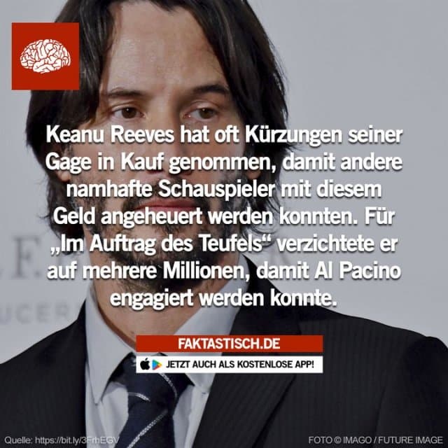 Außerdem nahm er Berichten zufolge eine 90-prozentige Gehaltskürzung bei „Helden aus der zweiten Reihe“ in Kauf, damit Gene Hackman dafür engagiert werden konnte 👏 📲 Mehr Fakten gibt es in unserer kostenlosen App (Download im App Store oder Play Store) - Inspiration, Zitate & Sprüche | MadeMyDay | Jetzt entdecken & teilen Außerdem nahm er Berichten zufolge eine 90-prozentige Gehaltskürzung bei „Helden aus der zweiten Reihe“ in Kauf, damit Gene Hackman dafür engagiert werden konnte 👏 📲 Mehr Fakten gibt es in unserer kostenlosen App (Download im App Store oder Play Store) - Inspirierendes Zitat mit Bild